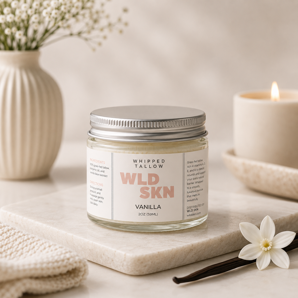 Vanilla Whipped Tallow Moisturizer | Premium Beef Tallow Skincare | WLD SKN Tallow