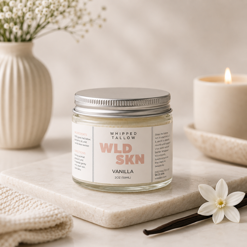 Vanilla Whipped Tallow Moisturizer | Premium Beef Tallow Skincare | WLD SKN Tallow